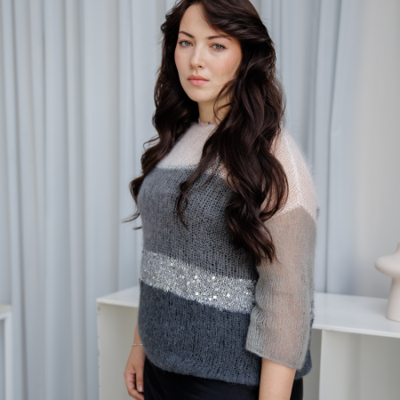 Описание вязания #Джемпер_паутинка