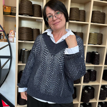 Описание вязания #Джемпер_в_ажуре