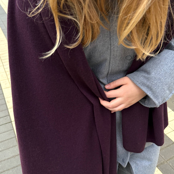 Кашемировый палантин by WoolDom, Вишня в шоколаде