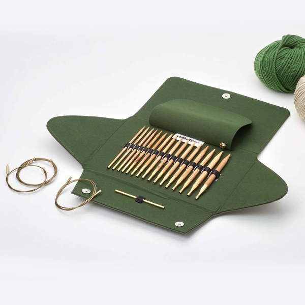 Набор круговых спиц из оливкового дерева со сменными лесками Addi Nature, 570-2