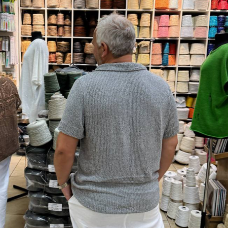 Описание вязания #Футболка_поло_втачной_рукав