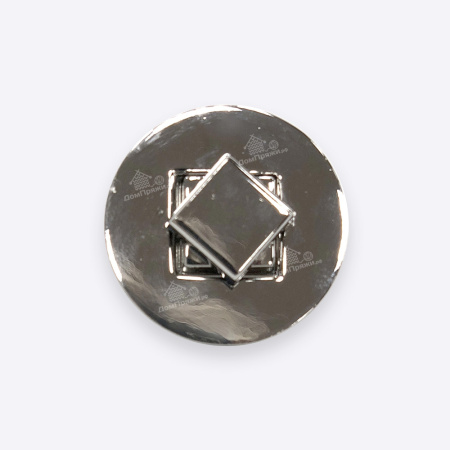 Замок для сумки круглый с квадратным центром (Серебро) Замок для сумки круглый с квадратным центром (Серебро)