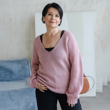 Описание вязания #Джемпер_Льняной_Vалера