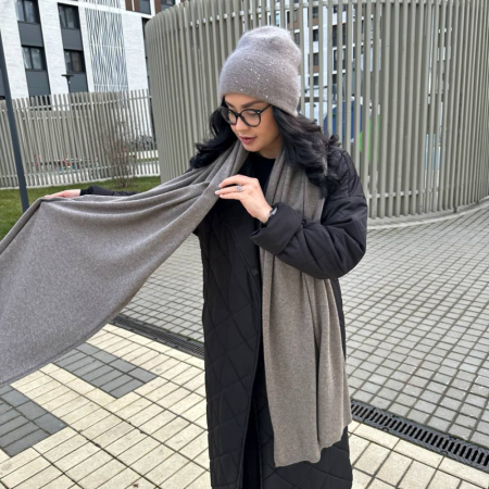 Кашемировый палантин by WoolDom, Мокка Мусс