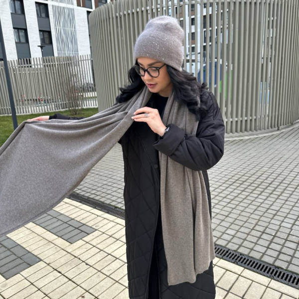Кашемировый палантин by WoolDom, Мокка Мусс