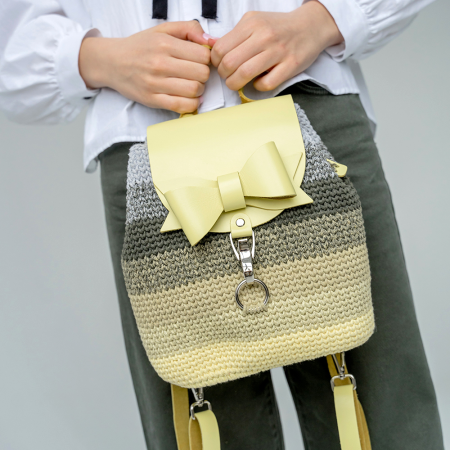 Описание вязания #Мини_рюкзак_бант