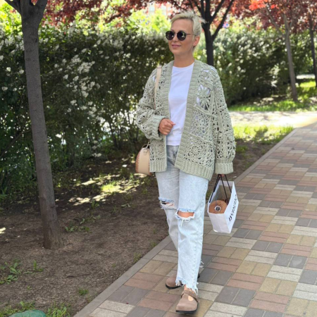 Описание вязания #Кардиган_Крючок