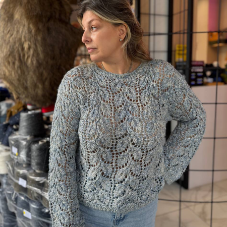 Описание вязания #Джемпер_ЛИСТЬЯ_ДАША