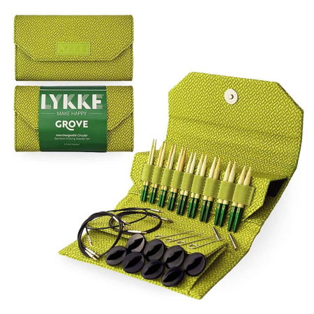Набор укороченных спиц 7 см 9 пар LYKKE Grove Green Набор укороченных спиц 7 см 9 пар LYKKE Grove Green