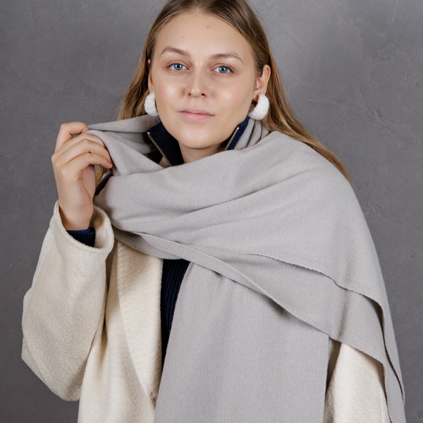 Кашемировый палантин by WoolDom, Пенка латте