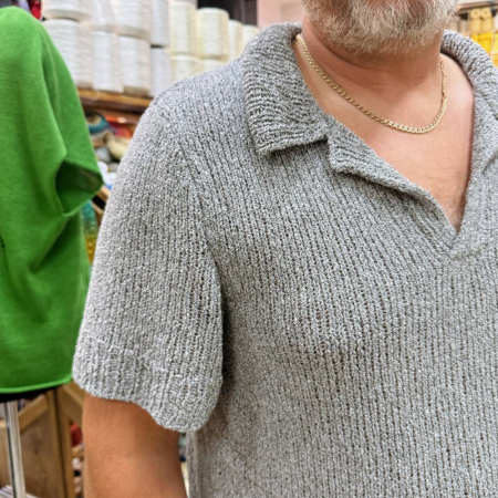 Описание вязания #Футболка_поло_втачной_рукав