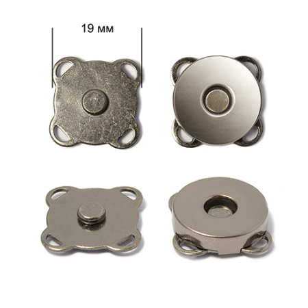 Кнопка для сумки магнитная пришивная (Черный никель)