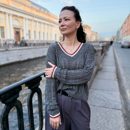 Описание вязания #Джемпер_ЛЮБОВНЫЙ_ВЫРЕЗ