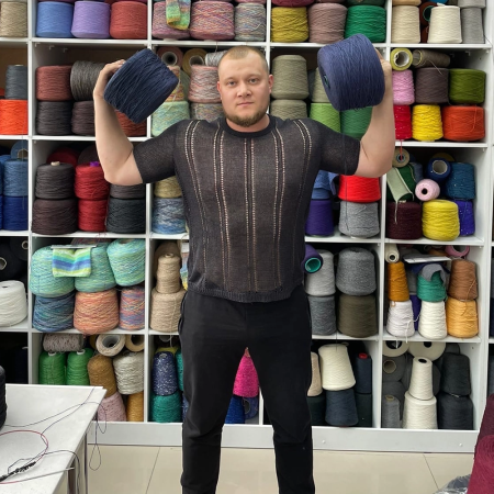 Описание вязания #Льняная_мужская_футболка