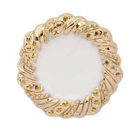 Пуговица CHANEL SS металл на ножке Зеркало эмаль 23 мм (Белый)