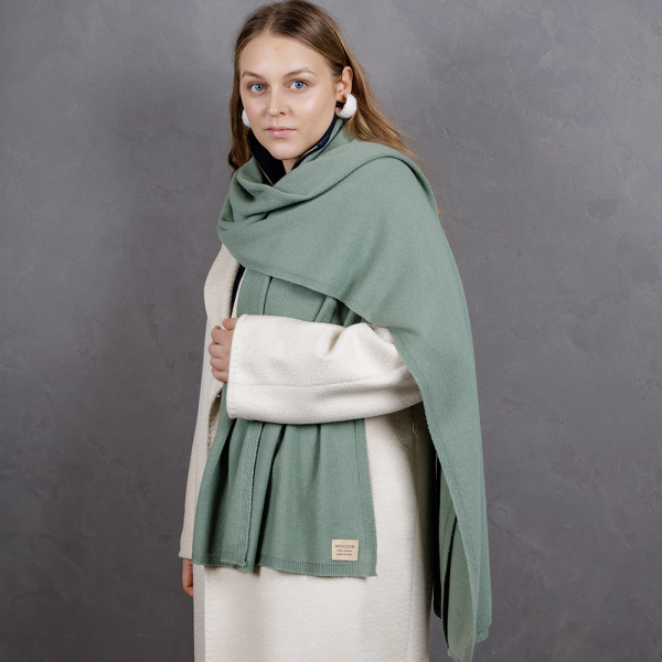 Кашемировый палантин by WoolDom, Шалфей