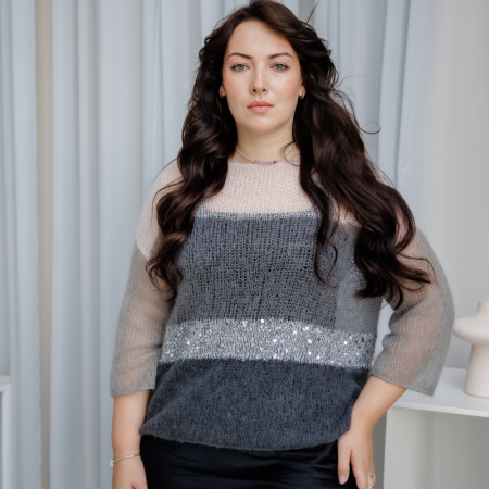 Описание вязания #Джемпер_паутинка