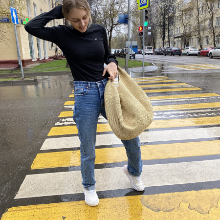 Описание вязания #Сумка_мешок Описание вязания #Сумка_мешок