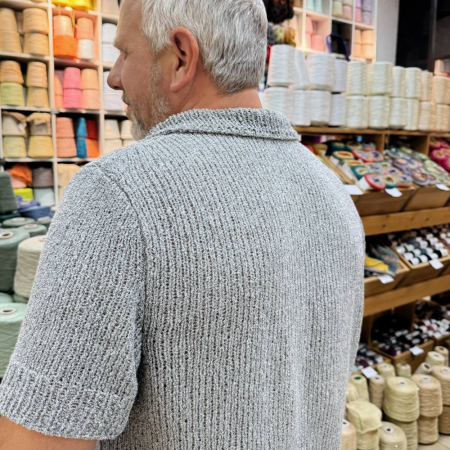 Описание вязания #Футболка_поло_втачной_рукав