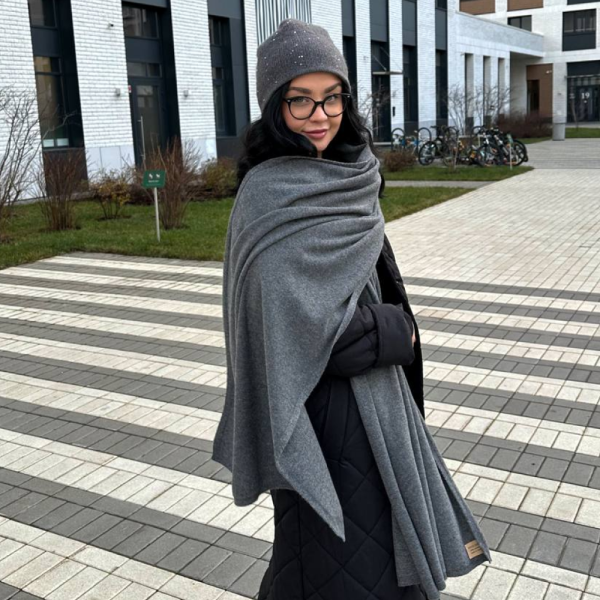 Кашемировый палантин by WoolDom, Галька