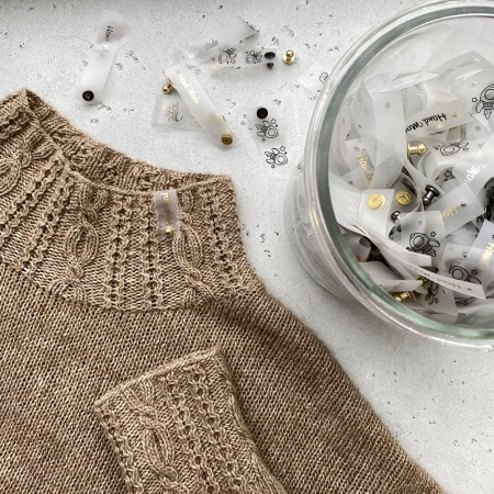 Бирка Вязаное сердце с кнопкой Силикон