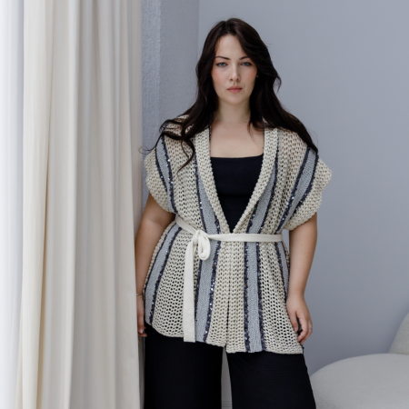 Описание вязания #Жилет_в_стиле_городской_шик