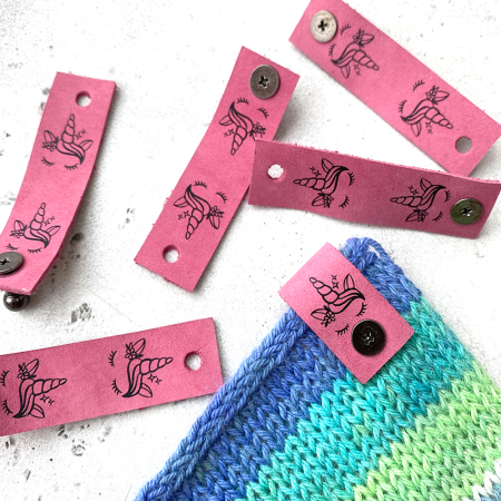 Бирка Единорог с кнопкой Кожа (Пудра) Бирка Единорог с кнопкой Кожа (Пудра)