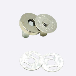 Кнопка для сумки магнитная на усиках 18 мм (Серебро)