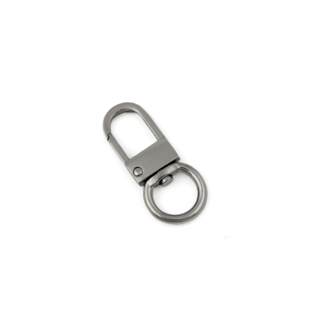 Карабин Плоский с круглым основанием 15х50 мм (Черный никель)