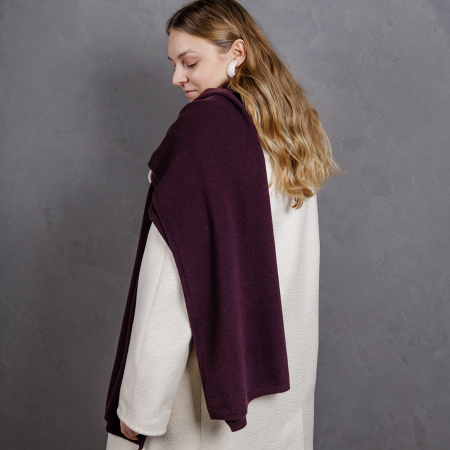 Кашемировый палантин by WoolDom, Вишня в шоколаде