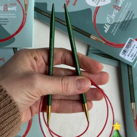 Спицы круговые с удлиненным кончиком Addi Christmas, 705-2