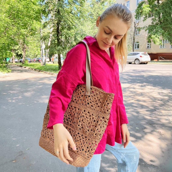 Описание вязания #Ажурный_тоут