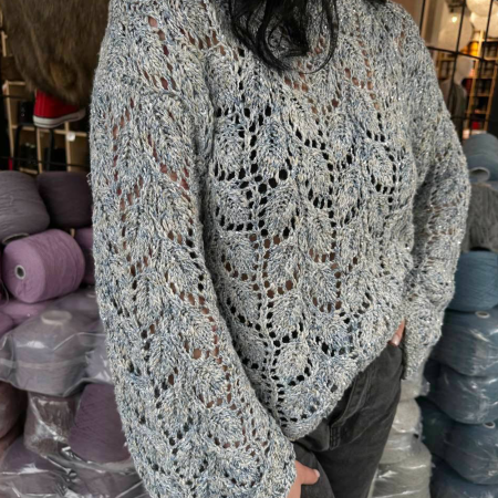 Описание вязания #Джемпер_ЛИСТЬЯ_ДАША