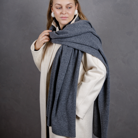 Кашемировый палантин by WoolDom, Галька