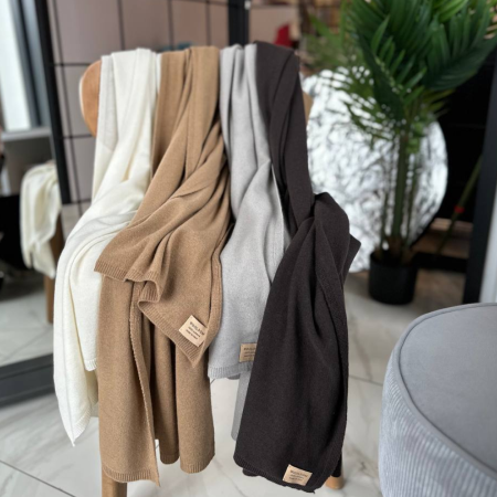 Кашемировый палантин by WoolDom, Пенка латте