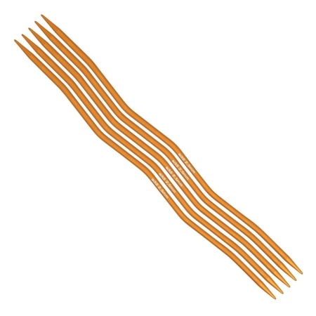 Спицы чулочные эргономичные Addi CraSy Snake Orange, 205-2 (205-2/2.5-15, 2,5 мм)