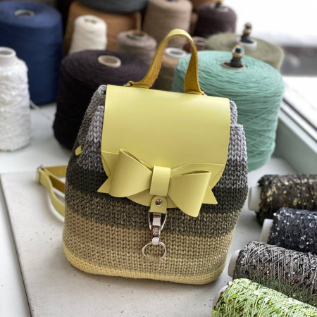 Описание вязания #Мини_рюкзак_бант