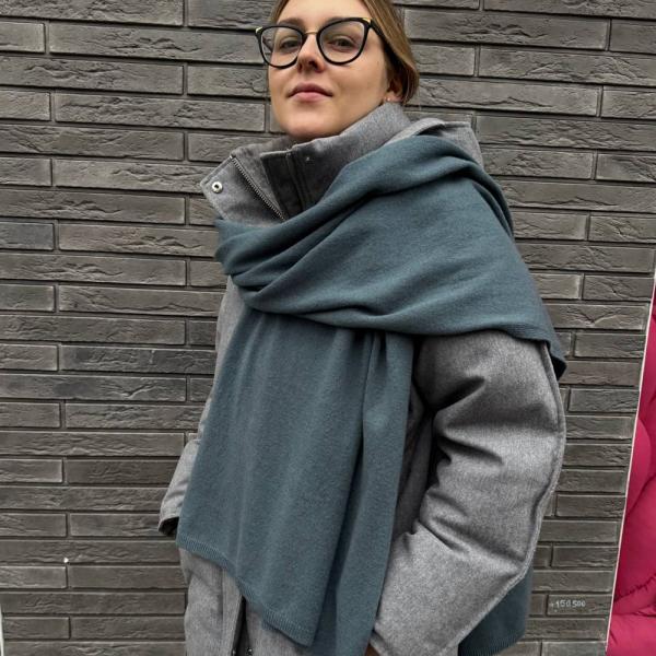 Кашемировый палантин by WoolDom, Сизый голубь