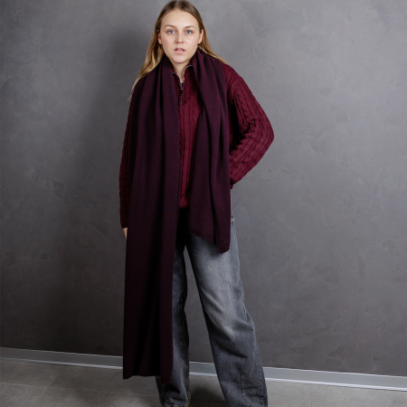 Кашемировый палантин by WoolDom, Вишня в шоколаде