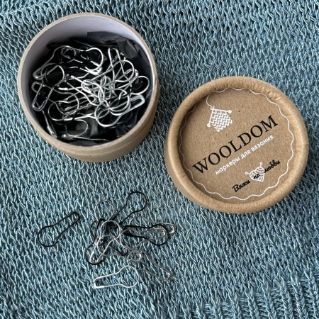 Маркеры для вязания "Булавки" WoolDom (Черные/серебро)