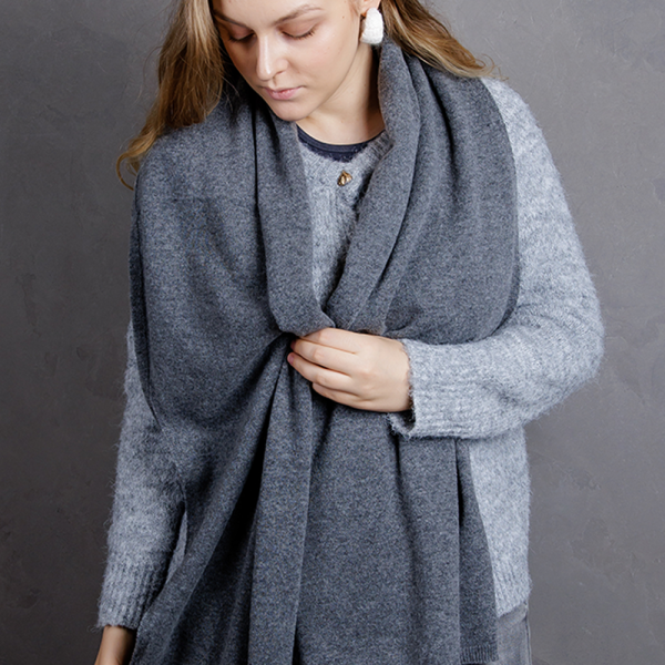 Кашемировый палантин by WoolDom, Галька