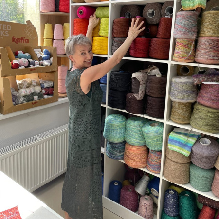 Описание вязания. Краткая инструкция. Льняное струящееся платье.