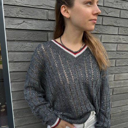 Описание вязания #Джемпер_ЛЮБОВНЫЙ_ВЫРЕЗ