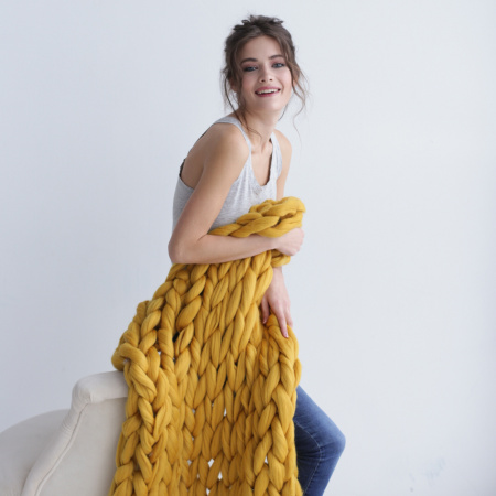 Плед из мериноса, Горчица Плед из мериноса, Горчица