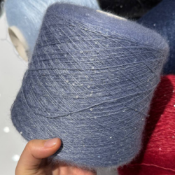 Бобина Pailettes KidMohair by WoolDom (67% кидмохер, 28% шелк малбери, 5% пайетки), 850 м. (5271, Дождливое небо)