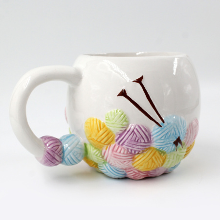 Кружка с клубочками Вязаная Бусяка Кружка с клубочками Вязаная Бусяка