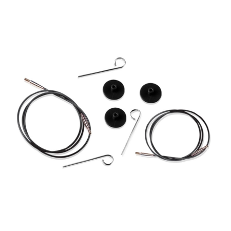 Тросик для съемных спиц, длина 20см (40см), черный, KnitPro, 10520