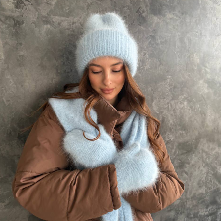 Описание вязания #Пушистый_комплект