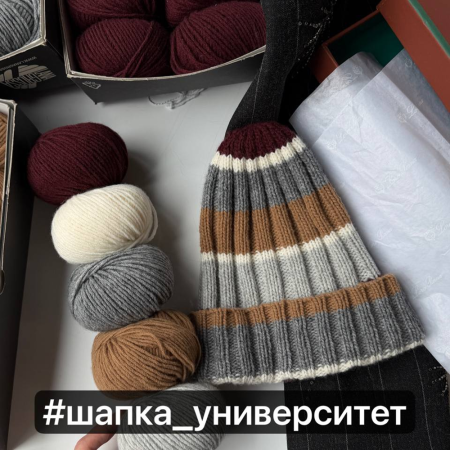 Описание вязания #Шапка_Университет