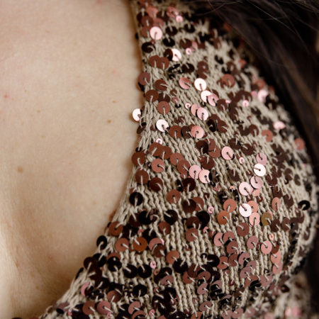 Описание вязания #Пайеточный_топ